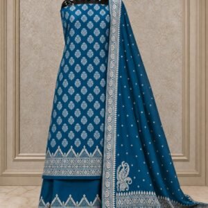 Pure Katan Silk Jamdani Suit Fabrics