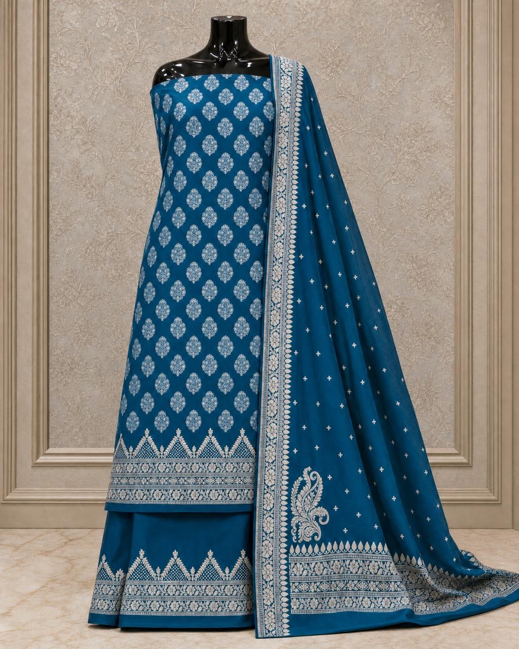 Pure Katan Silk Jamdani Suit Fabrics Pure Katan Silk Jamdani Suit Fabrics