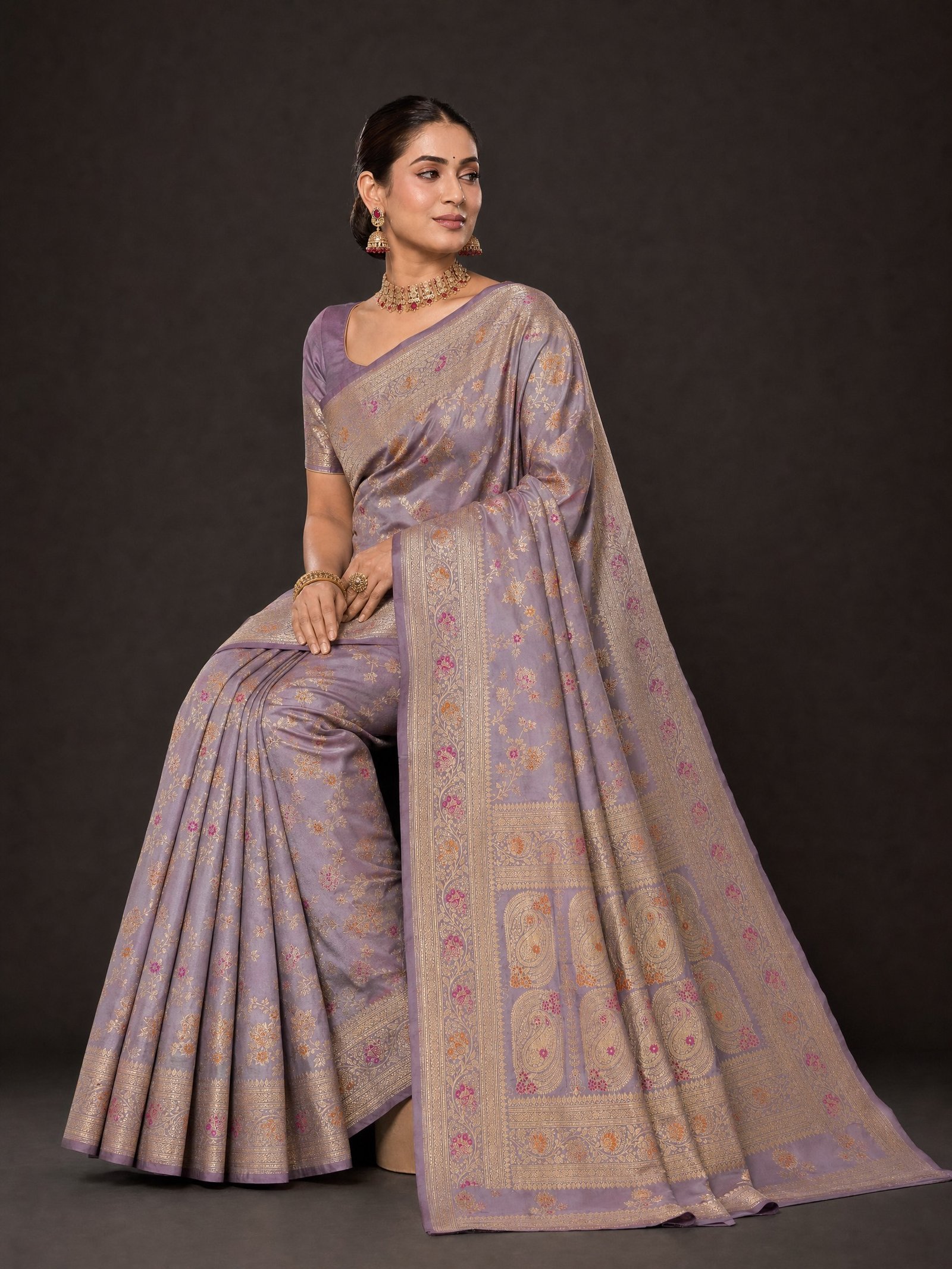 Pure Katan Silk Banarasi Handloom with Meenakari Pure Katan Silk Banarasi Handloom with Meenakari