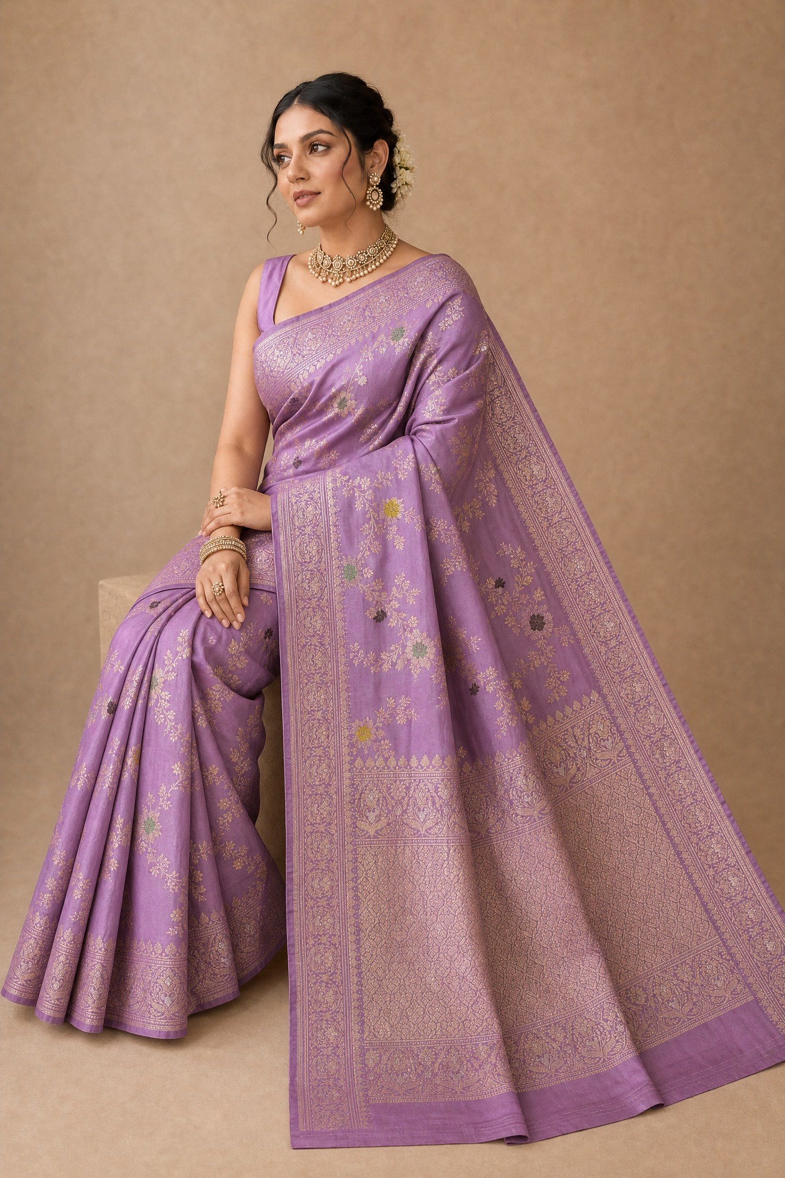 Pure Katan Silk Banarasi Handloom with Meenakari Pure Katan Silk Banarasi Handloom with Meenakari